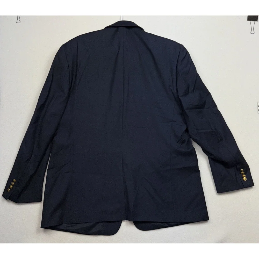 Lauren Ralph Lauren LRL 100% Wool Navy Blue Blazer with Gold Buttons - 50 L‎